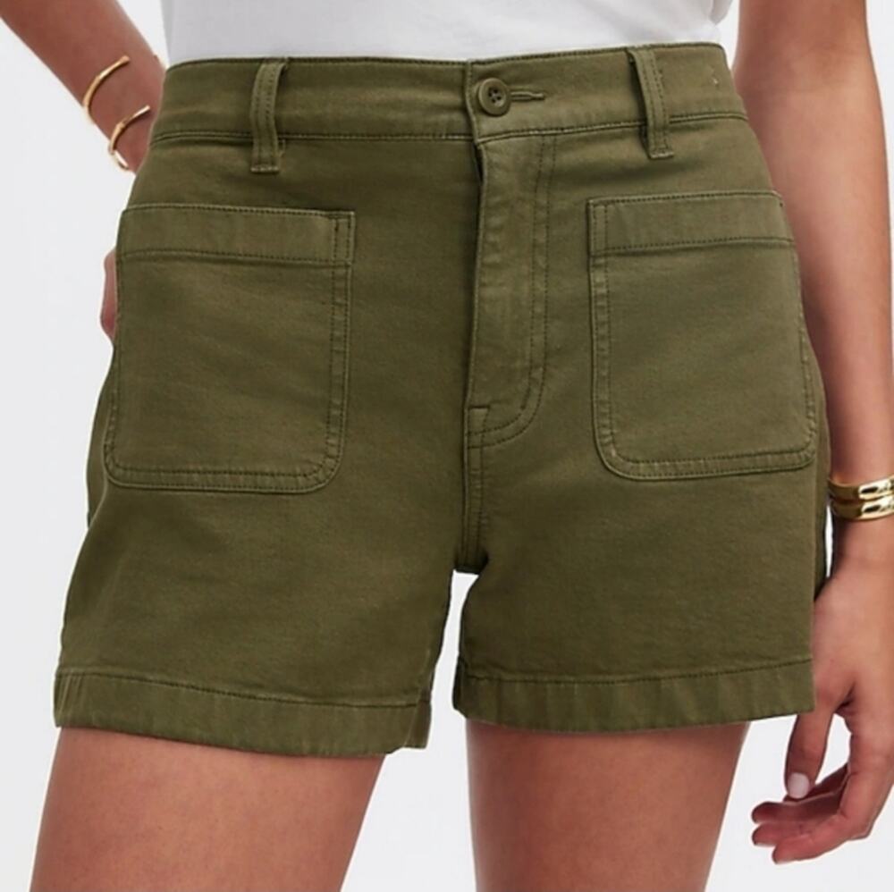 Madewell The High Rise Sailor Short Army Green Size 33